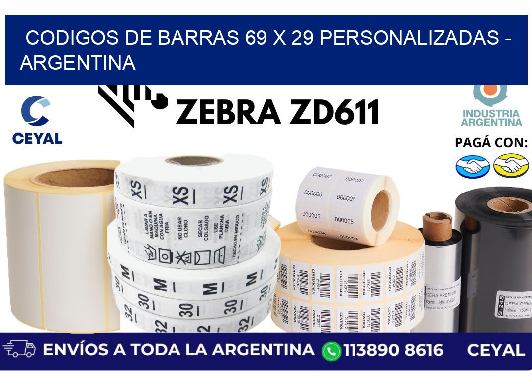 codigos de barras 69 x 29 personalizadas – Argentina