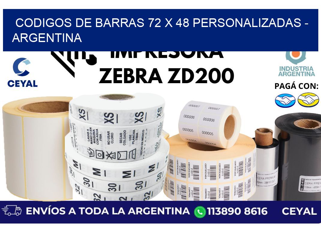 codigos de barras 72 x 48 personalizadas - Argentina