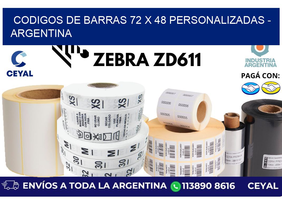 codigos de barras 72 x 48 personalizadas - Argentina