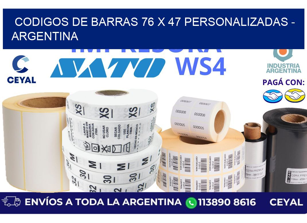 codigos de barras 76 x 47 personalizadas - Argentina