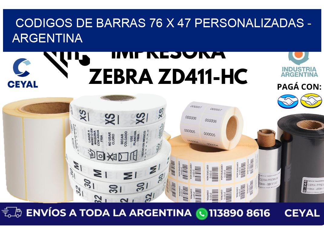 codigos de barras 76 x 47 personalizadas – Argentina