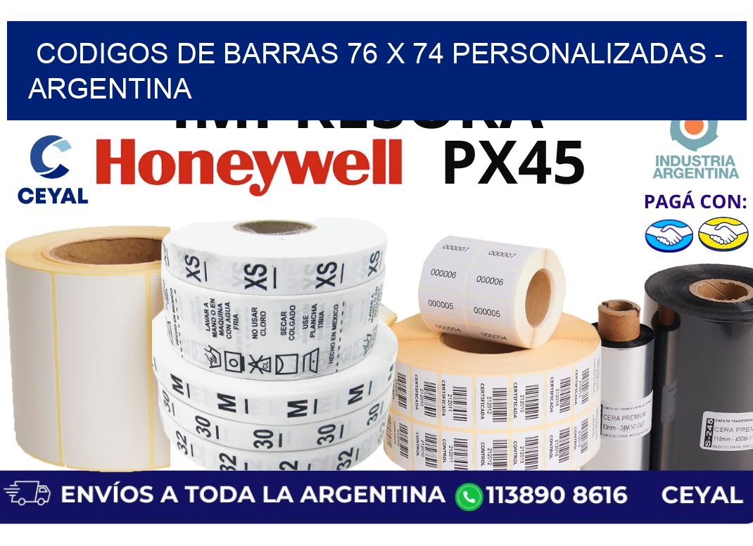 codigos de barras 76 x 74 personalizadas - Argentina