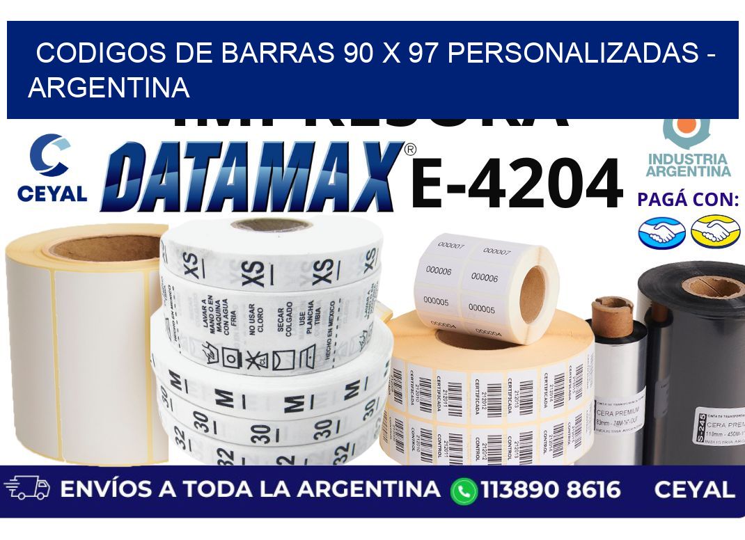 codigos de barras 90 x 97 personalizadas - Argentina