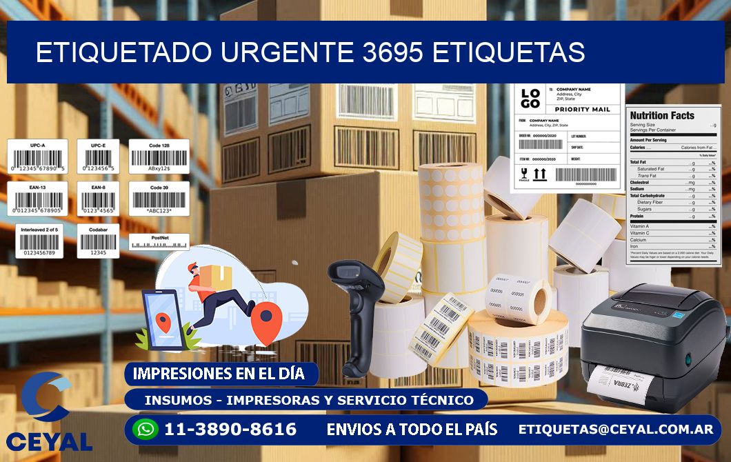etiquetado urgente 3695 etiquetas