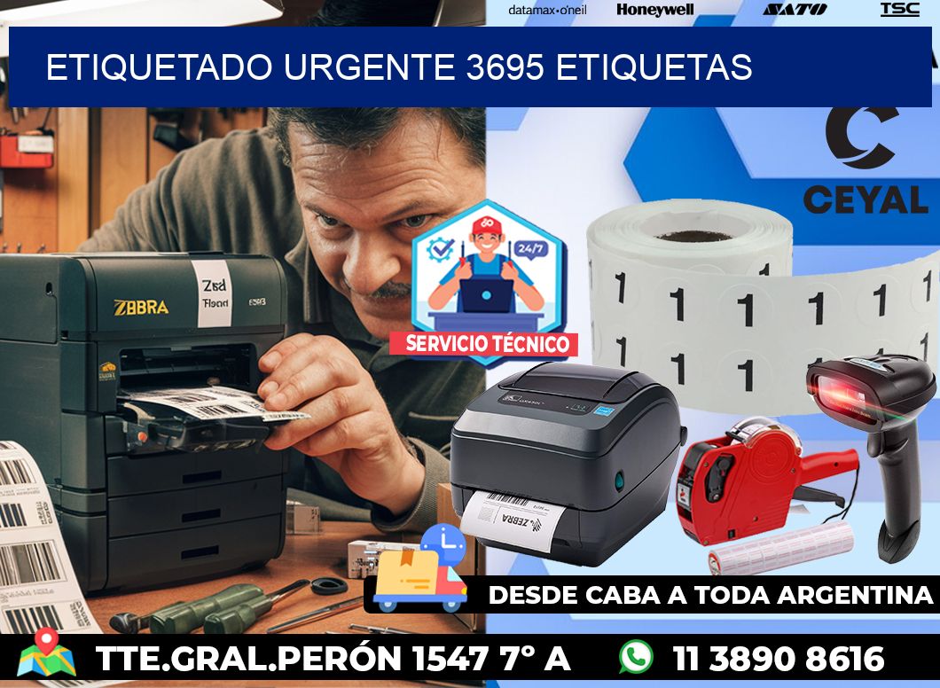 etiquetado urgente 3695 etiquetas