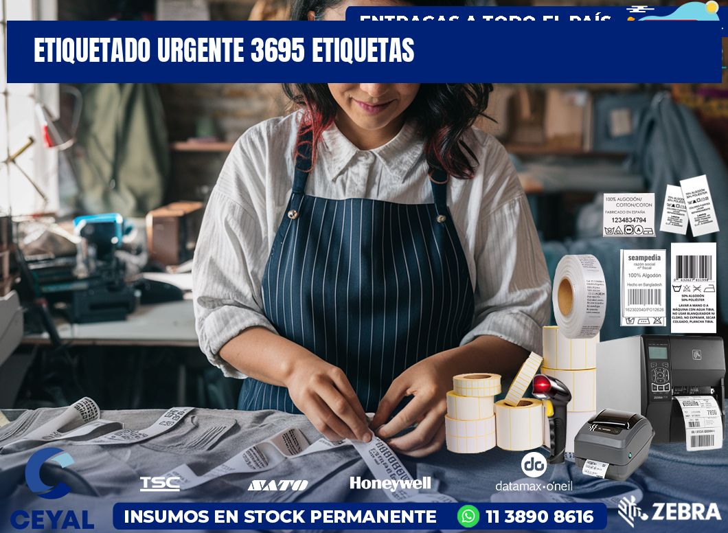 etiquetado urgente 3695 etiquetas