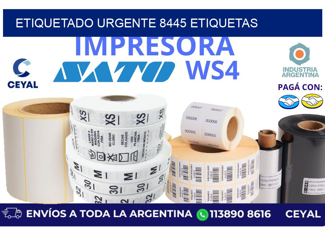 etiquetado urgente 8445 etiquetas