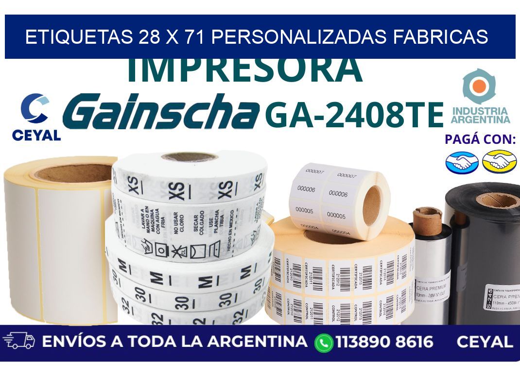 etiquetas 28 x 71 personalizadas fabricas