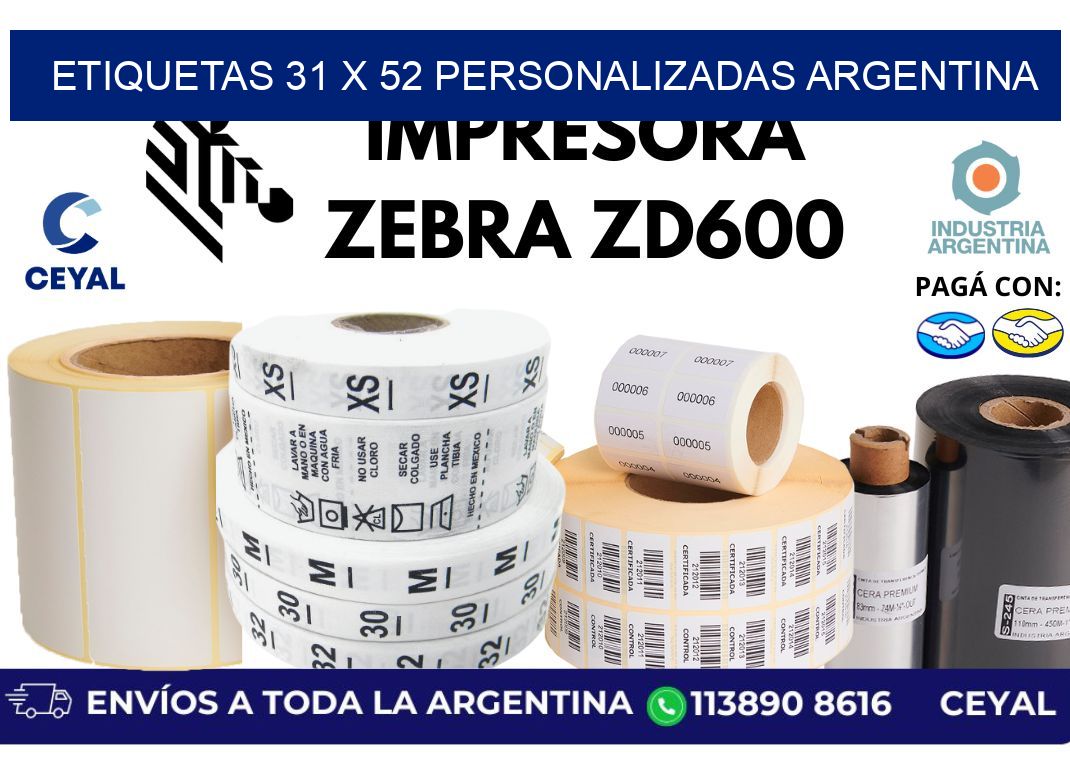 etiquetas 31 x 52 personalizadas argentina