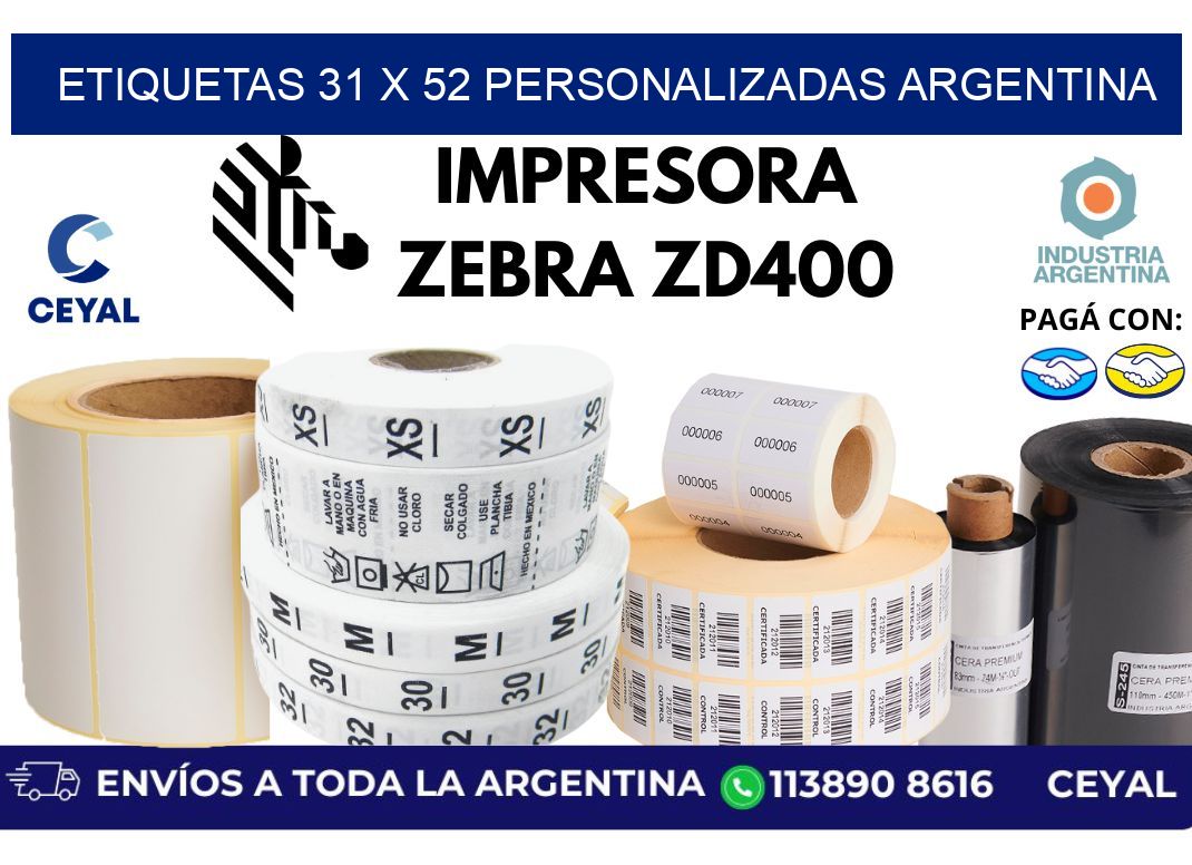 etiquetas 31 x 52 personalizadas argentina