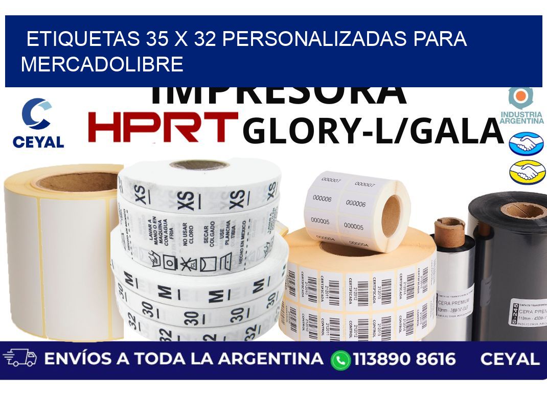 etiquetas 35 x 32 personalizadas para mercadolibre