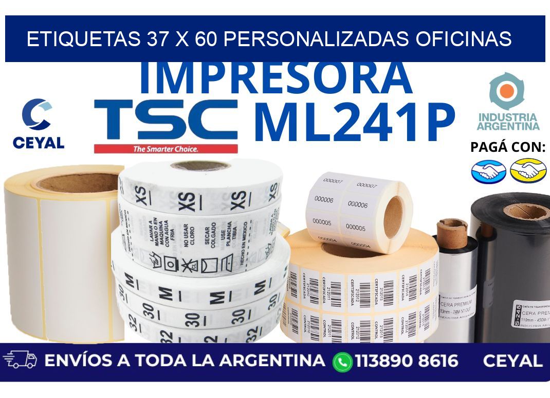 etiquetas 37 x 60 personalizadas oficinas