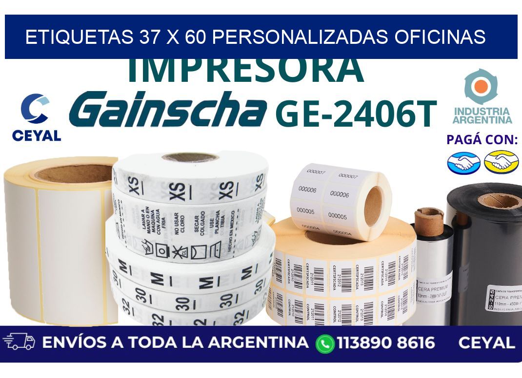 etiquetas 37 x 60 personalizadas oficinas