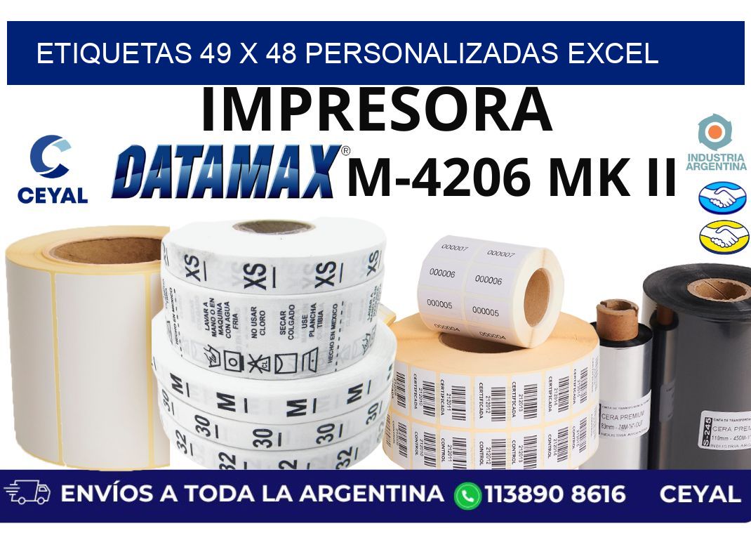 etiquetas 49 x 48 personalizadas excel