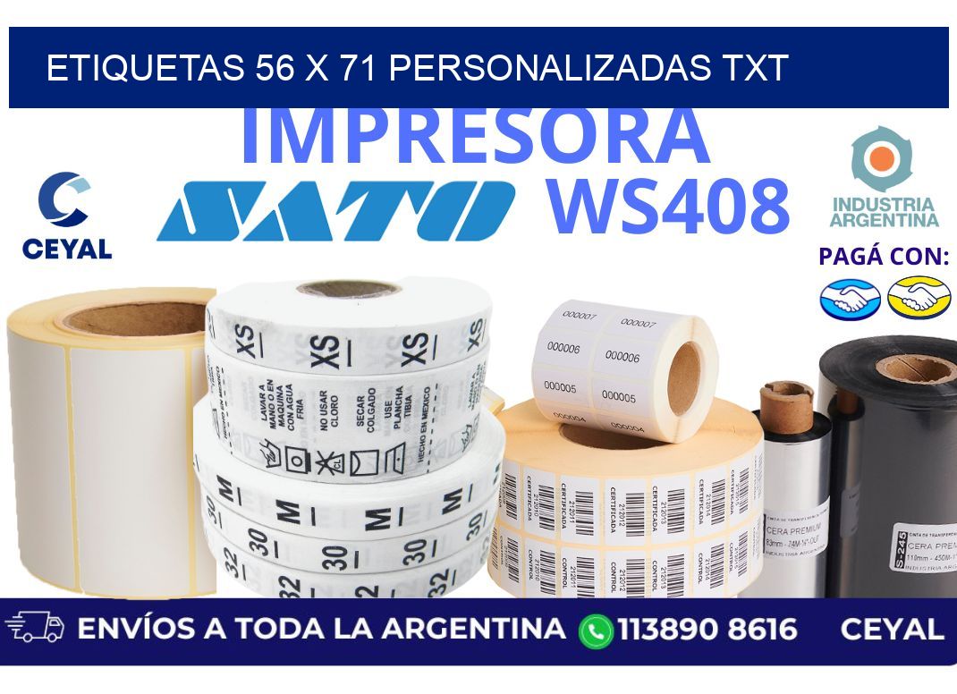 etiquetas 56 x 71 personalizadas txt