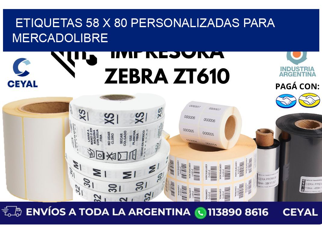 etiquetas 58 x 80 personalizadas para mercadolibre