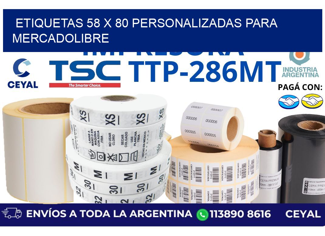 etiquetas 58 x 80 personalizadas para mercadolibre