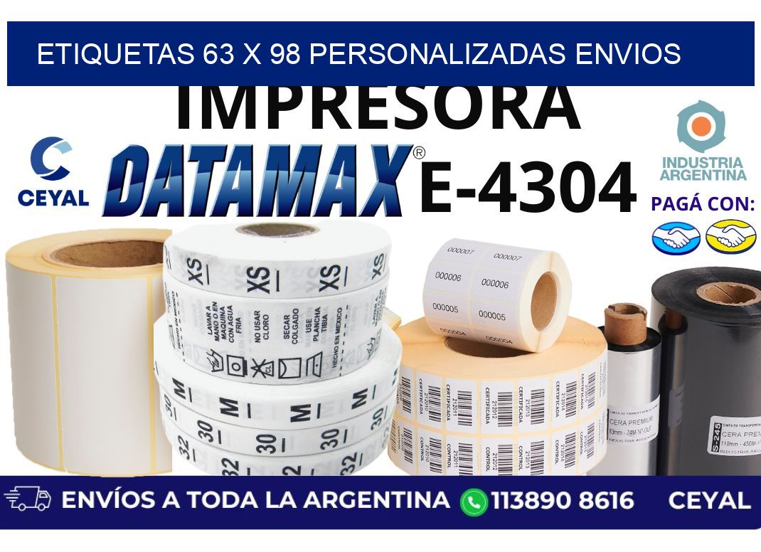 etiquetas 63 x 98 personalizadas envios
