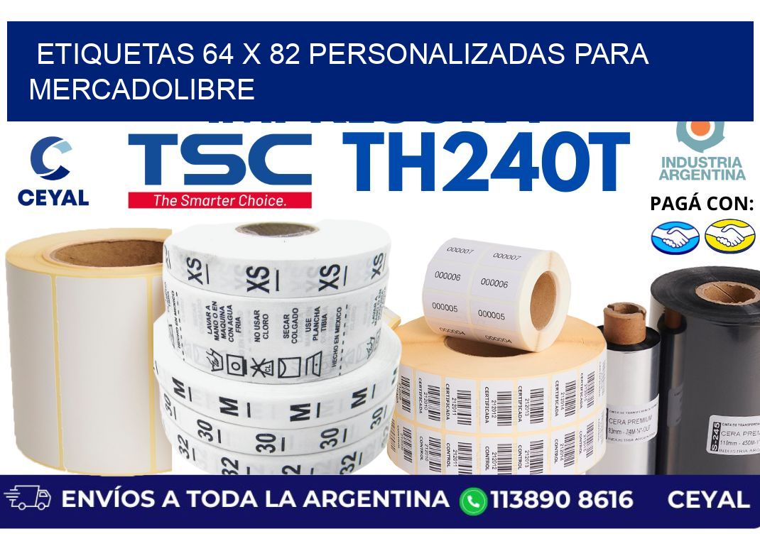 etiquetas 64 x 82 personalizadas para mercadolibre