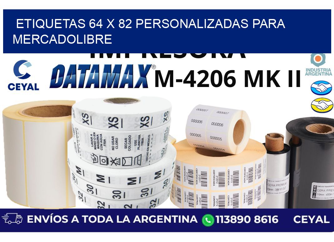 etiquetas 64 x 82 personalizadas para mercadolibre