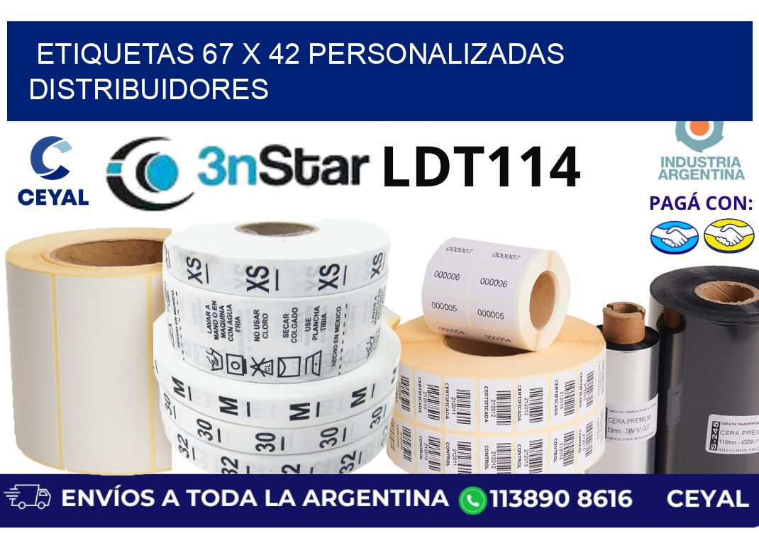 etiquetas 67 x 42 personalizadas distribuidores