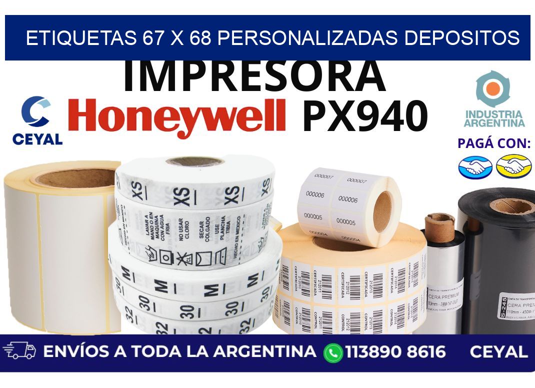 etiquetas 67 x 68 personalizadas depositos