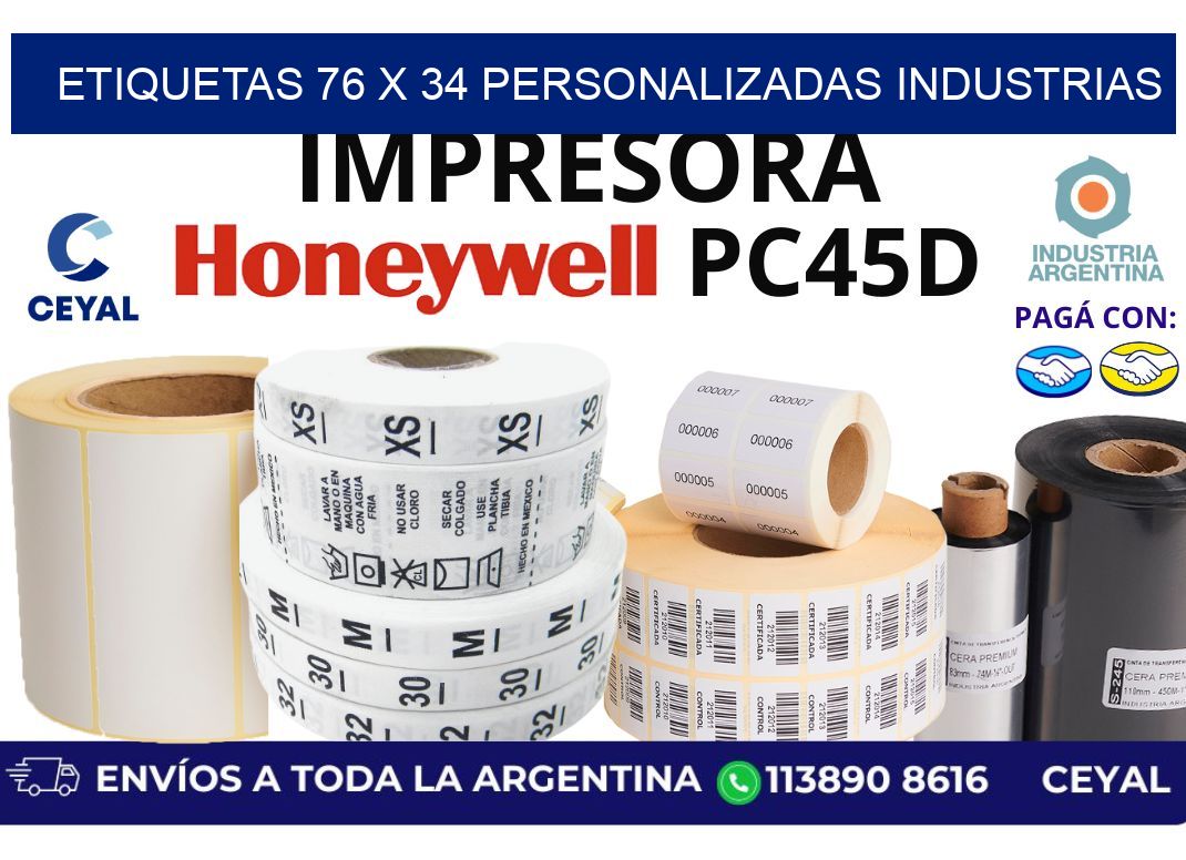 etiquetas 76 x 34 personalizadas industrias