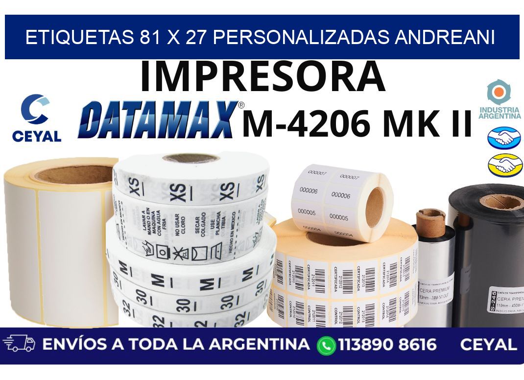 etiquetas 81 x 27 personalizadas andreani