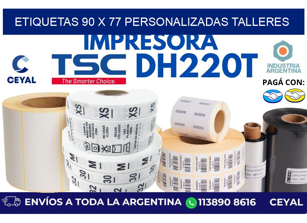 etiquetas 90 x 77 personalizadas talleres