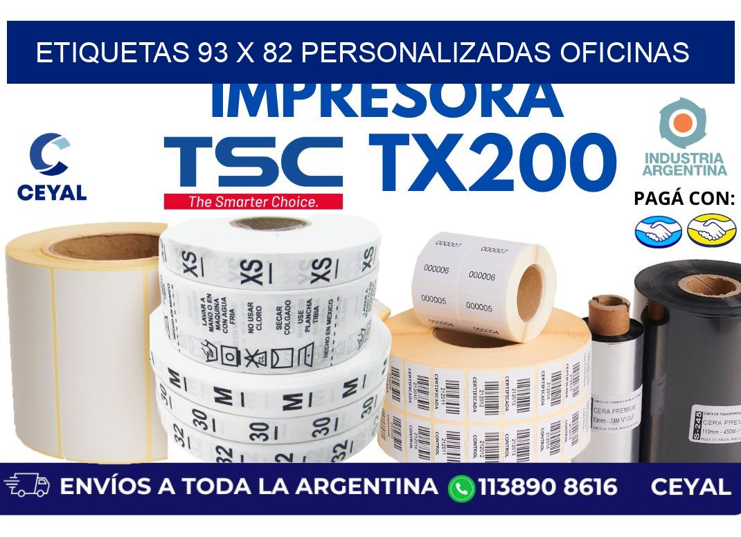 etiquetas 93 x 82 personalizadas oficinas