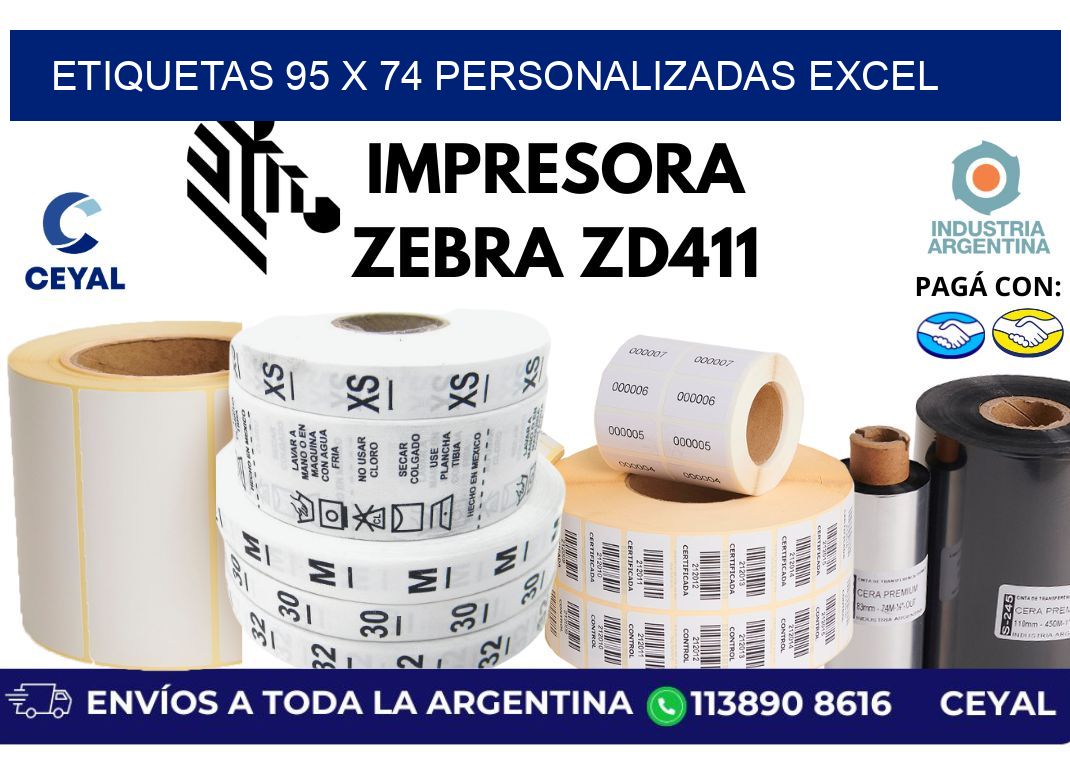 etiquetas 95 x 74 personalizadas excel