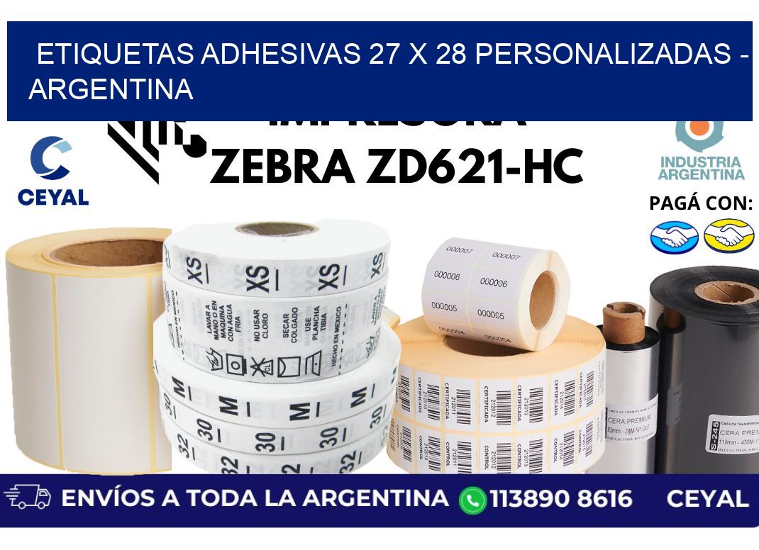 etiquetas adhesivas 27 x 28 personalizadas – Argentina