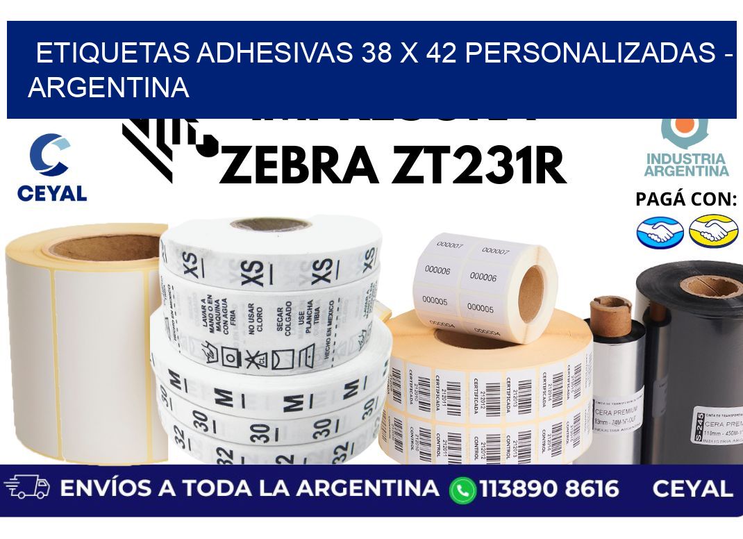 etiquetas adhesivas 38 x 42 personalizadas - Argentina