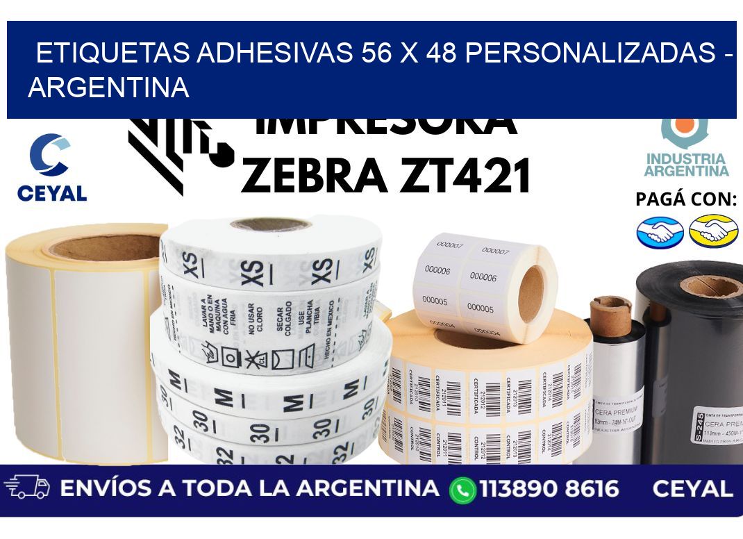 etiquetas adhesivas 56 x 48 personalizadas – Argentina