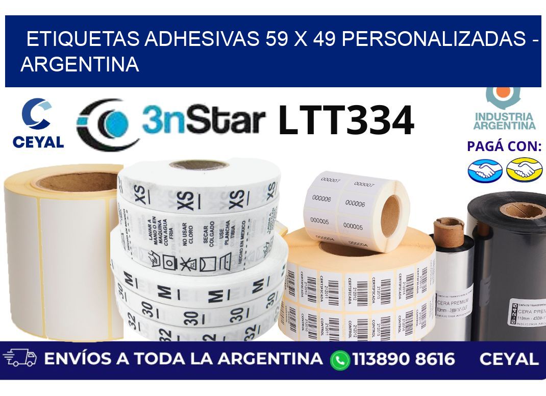 etiquetas adhesivas 59 x 49 personalizadas - Argentina