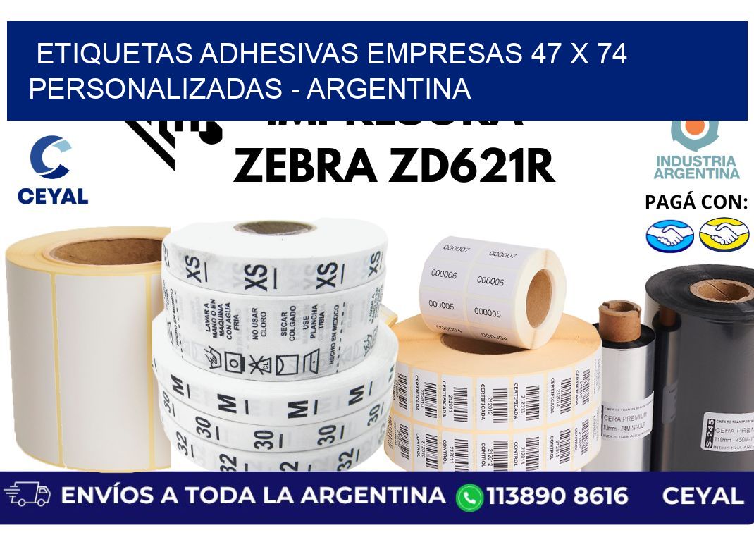 etiquetas adhesivas empresas 47 x 74 personalizadas - Argentina