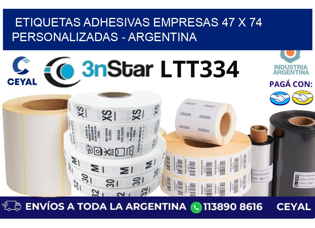 etiquetas adhesivas empresas 47 x 74 personalizadas – Argentina