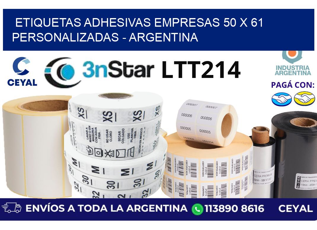 etiquetas adhesivas empresas 50 x 61 personalizadas - Argentina