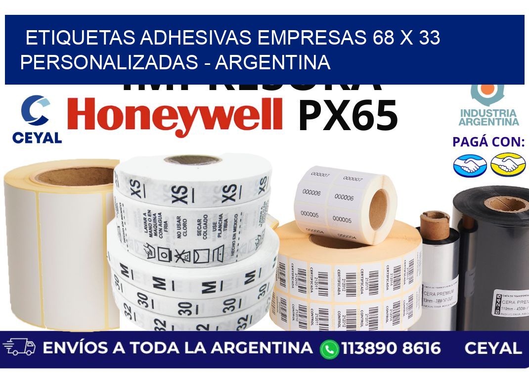 etiquetas adhesivas empresas 68 x 33 personalizadas – Argentina