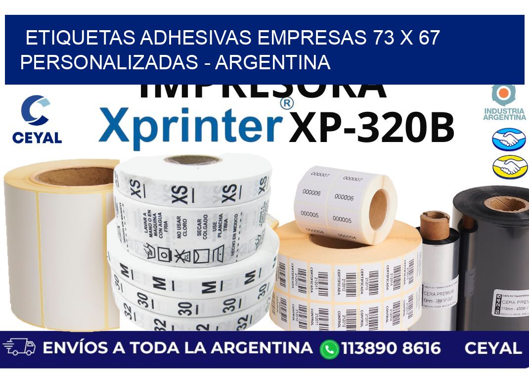 etiquetas adhesivas empresas 73 x 67 personalizadas - Argentina