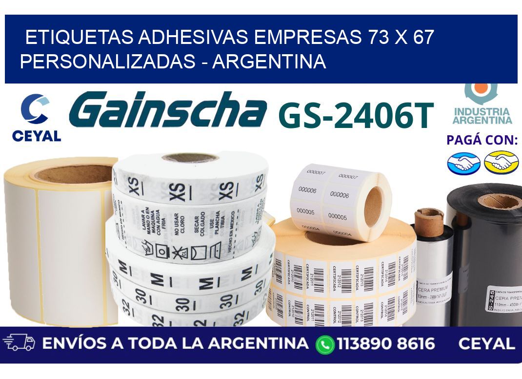 etiquetas adhesivas empresas 73 x 67 personalizadas – Argentina