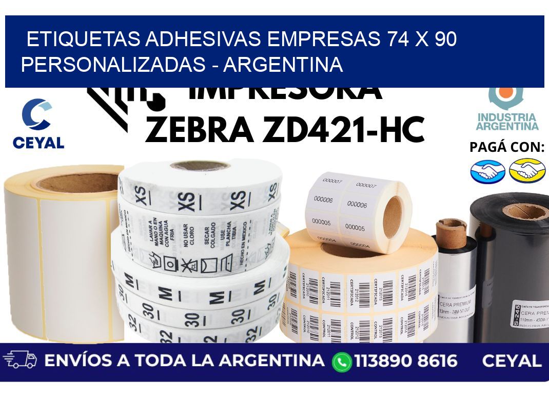 etiquetas adhesivas empresas 74 x 90 personalizadas - Argentina