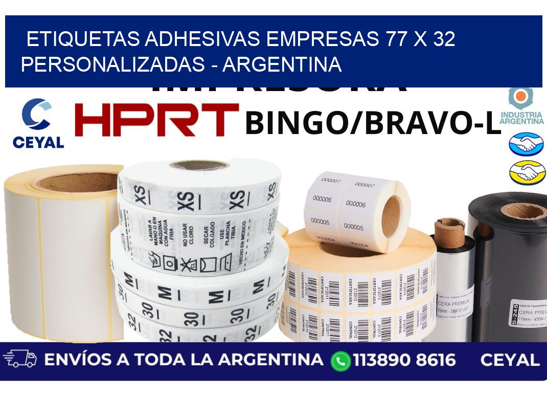 etiquetas adhesivas empresas 77 x 32 personalizadas - Argentina