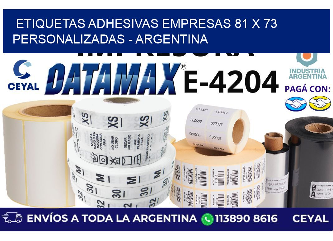 etiquetas adhesivas empresas 81 x 73 personalizadas – Argentina