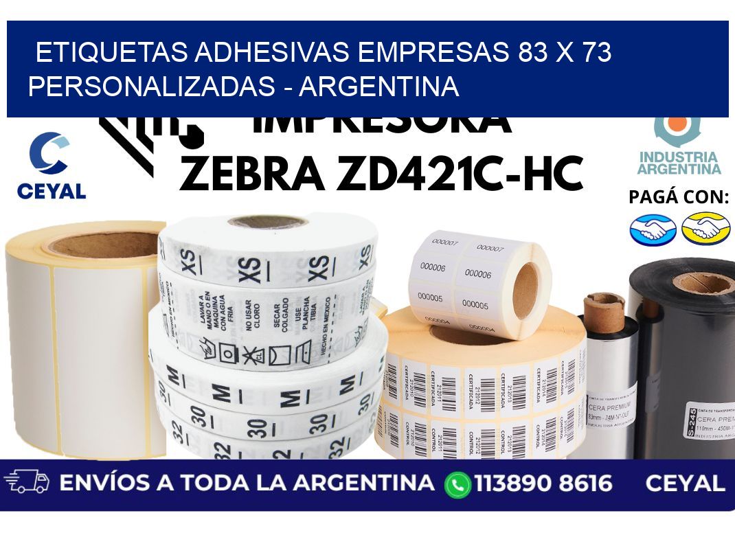 etiquetas adhesivas empresas 83 x 73 personalizadas - Argentina