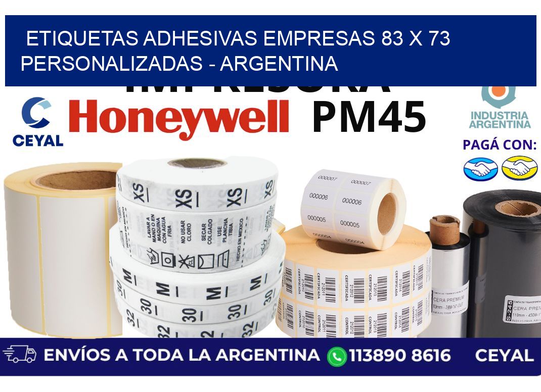 etiquetas adhesivas empresas 83 x 73 personalizadas – Argentina