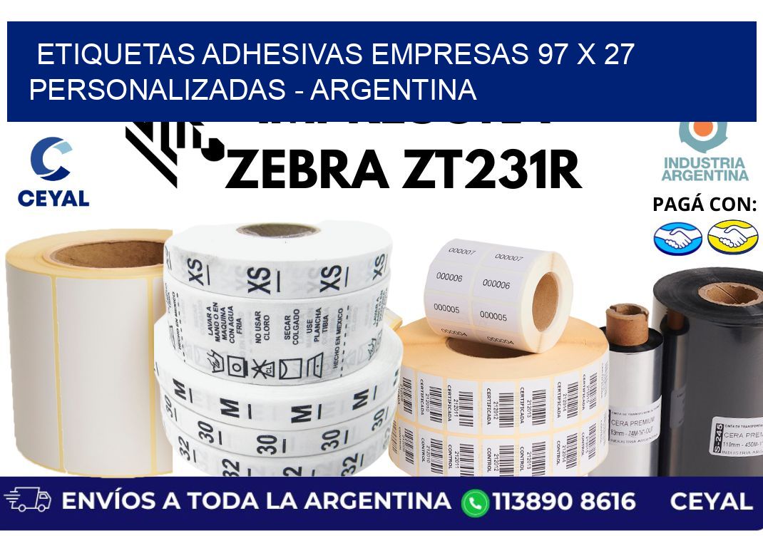 etiquetas adhesivas empresas 97 x 27 personalizadas - Argentina