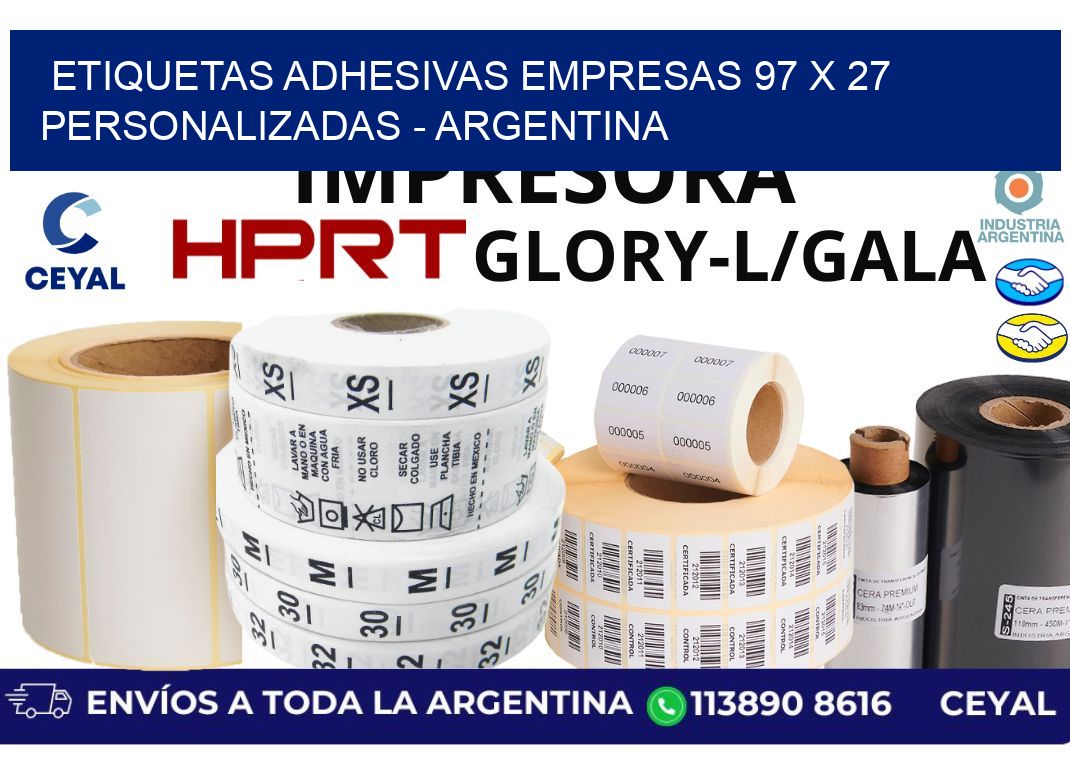 etiquetas adhesivas empresas 97 x 27 personalizadas - Argentina