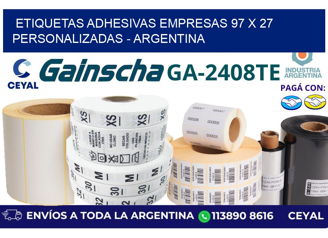 etiquetas adhesivas empresas 97 x 27 personalizadas – Argentina