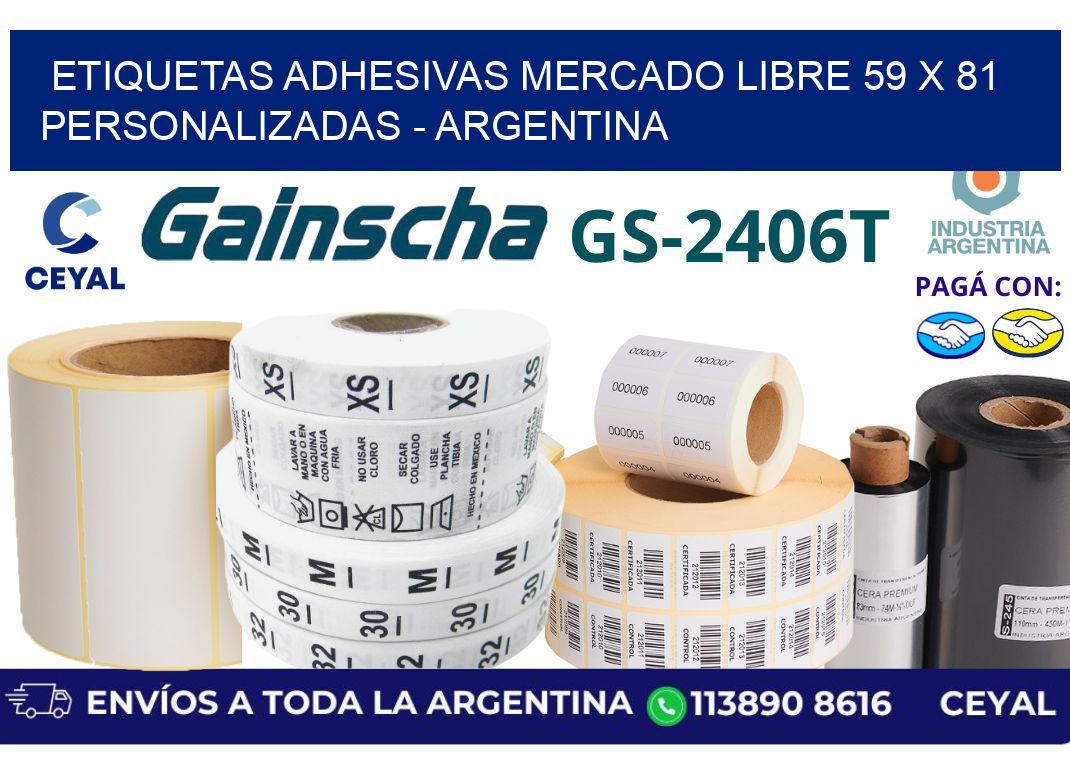 etiquetas adhesivas mercado libre 59 x 81 personalizadas – Argentina